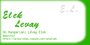 elek levay business card